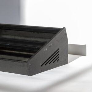 7U 104HP Slanted Eurorack cases in BLACK